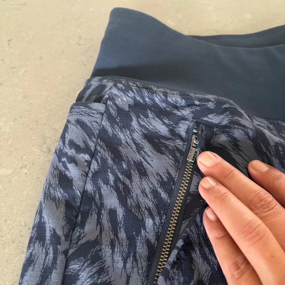 NEW Athleta Womens 20 Trekkie North Printed Short Blue‎ Ripstop Hike Camp Trail
